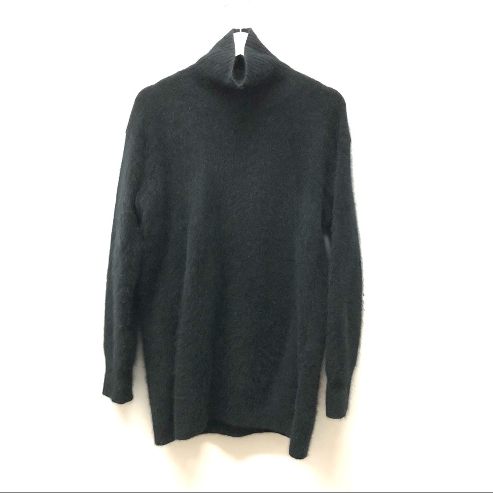 C.T. Plage Fuzzy Cashmere Blend Long Turtleneck Sweater Size S